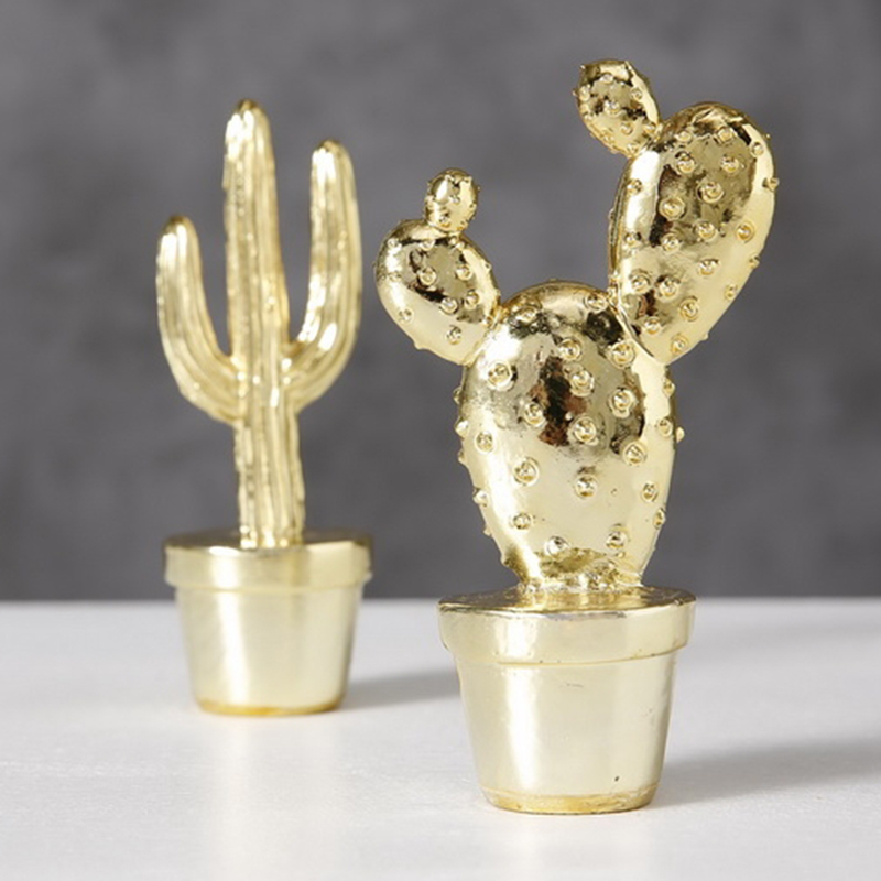 Набор статуэток Golden Cactus Figurine Золотой Набор статуэток Golden Cactus Figurine Золотой в Орле | Loft Concept