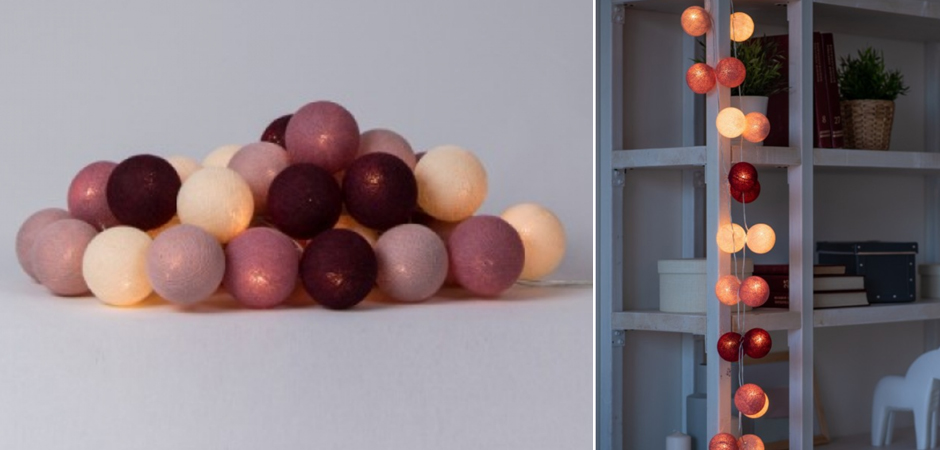 Гирлянда хлопковые фонарики Сotton Ball Rosegarden - Loft-Concept в Орле