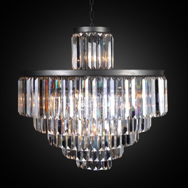 Люстра RH 1920s Odeon Clear Glass Fringe Chandelier - 6 rings Черный Люстра RH 1920s Odeon Clear Glass Fringe Chandelier - 6 rings Черный в Орле | Loft Concept