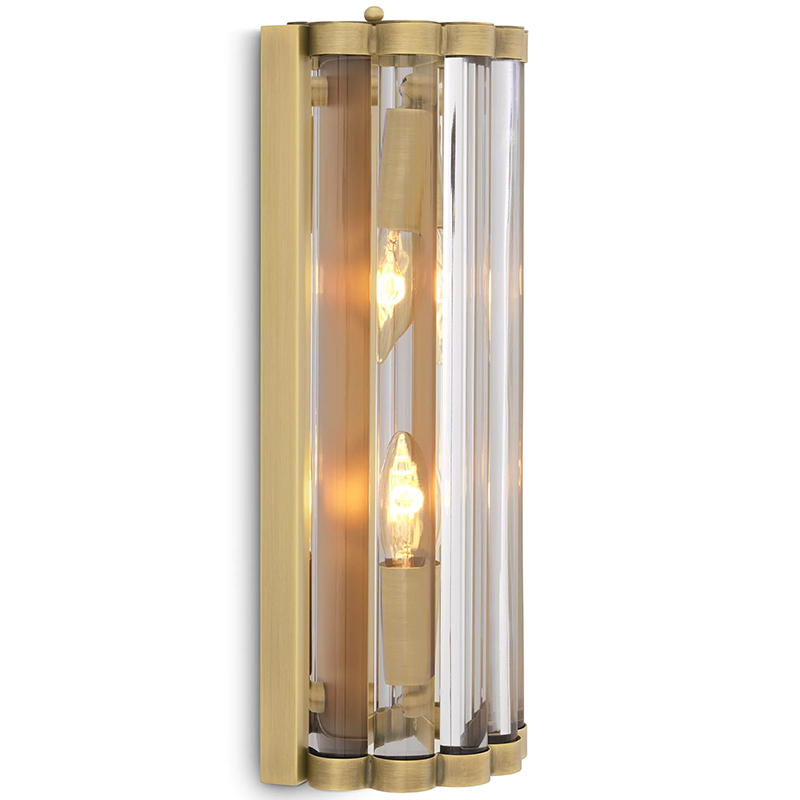 Бра Eichholtz Wall Lamp Amalfi S Brass Латунь Прозрачное Стекло в Орле | Loft Concept 