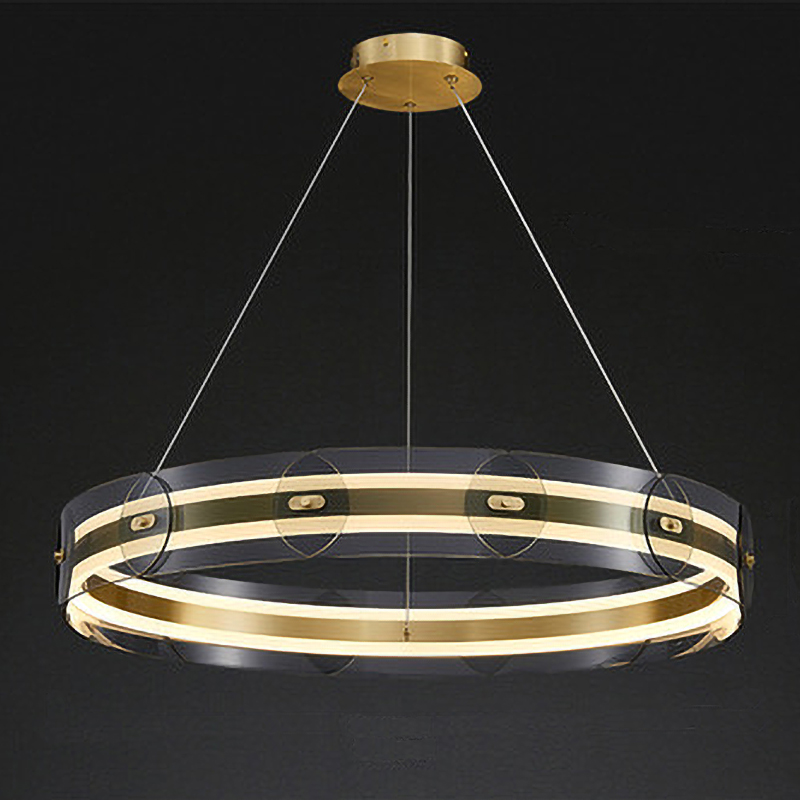Люстра Gold ring horizontal chandelier Прозрачный Латунь в Орле | Loft Concept 