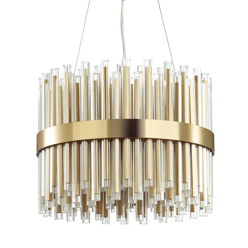 Люстра Gladwin Round Glass Tubes Chandelier Золотой Прозрачный Люстра Gladwin Round Glass Tubes Chandelier Золотой Прозрачный в Орле | Loft Concept