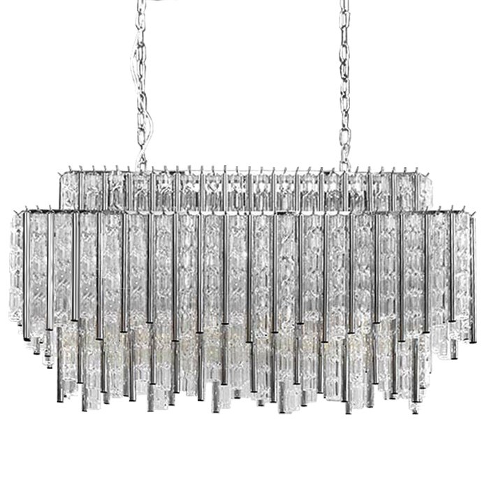 Люстра Chandelier Gigi Rectangle Хром Прозрачное Стекло Люстра Chandelier Gigi Rectangle Хром Прозрачное Стекло в Орле | Loft Concept