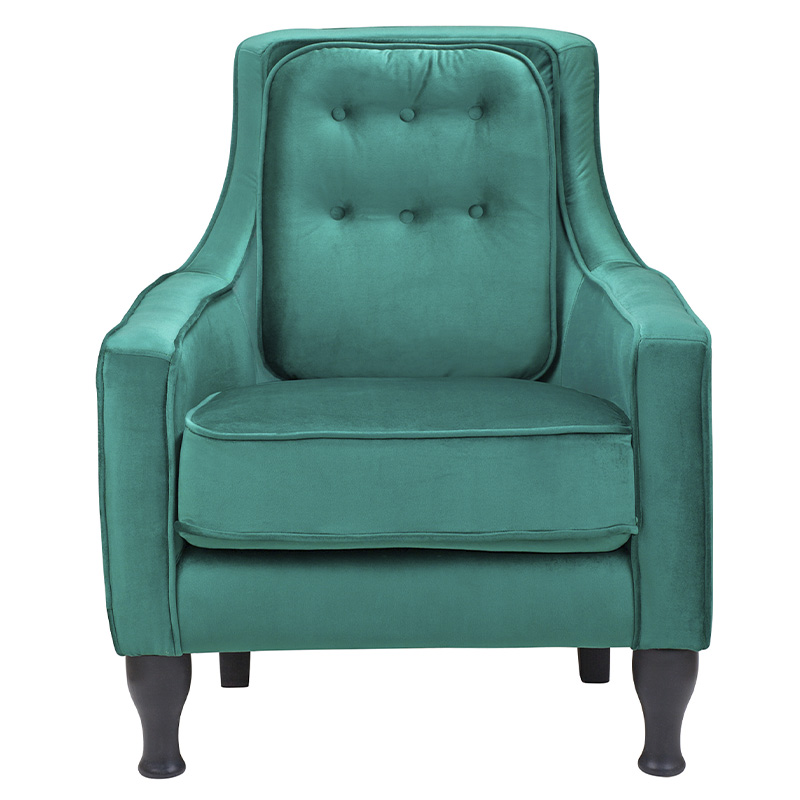 Кресло с мягкой обивкой из велюра на 4-х ножках из массива березы Scarlett Armchair green Изумрудный Черный Кресло с мягкой обивкой из велюра на 4-х ножках из массива березы Scarlett Armchair green Изумрудный Черный в Орле | Loft Concept