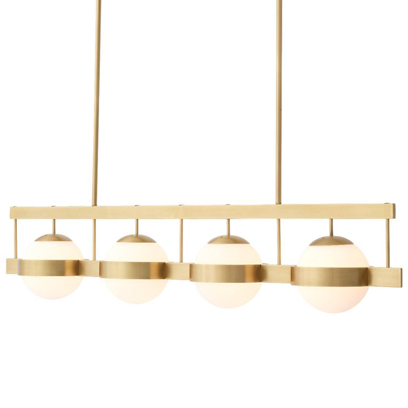 Люстра Eichholtz Chandelier Biba Brass Латунь Античная полированная Белое матовое стекло Люстра Eichholtz Chandelier Biba Brass Латунь Античная полированная Белое матовое стекло в Орле | Loft Concept
