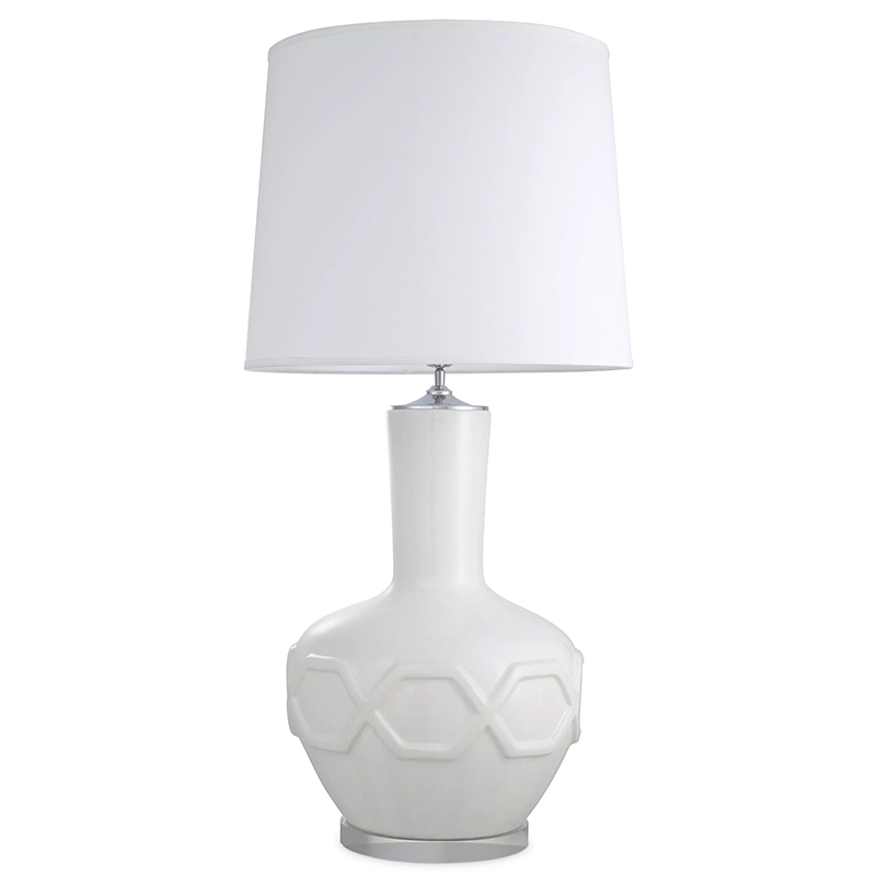 Настольная лампа Eichholtz Table Lamp Lambert Белый Прозрачное Стекло в Орле | Loft Concept 