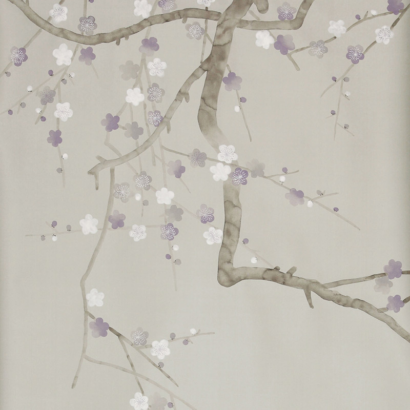 Обои ручная роспись Plum Blossom Special Colourway on Oyster Shell metallic silk Обои ручная роспись Plum Blossom Special Colourway on Oyster Shell metallic silk в Орле | Loft Concept