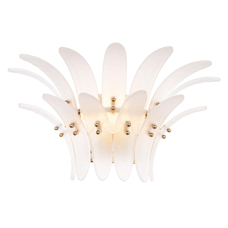 Бра Philipp Plein Wall Lamp Bel Air Белый Белое матовое стекло Никель Бра Philipp Plein Wall Lamp Bel Air Белый Белое матовое стекло Никель в Орле | Loft Concept