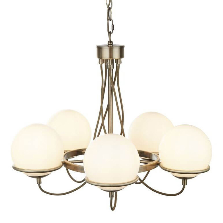 Люстра Melissa Chandelier Bronze 5 Бронза Белый Люстра Melissa Chandelier Bronze 5 Бронза Белый в Орле | Loft Concept