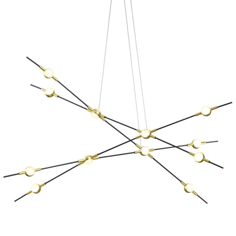 Люстра Ake Chandelier Белый Черный Глянцевое золото Люстра Ake Chandelier Белый Черный Глянцевое золото в Орле | Loft Concept