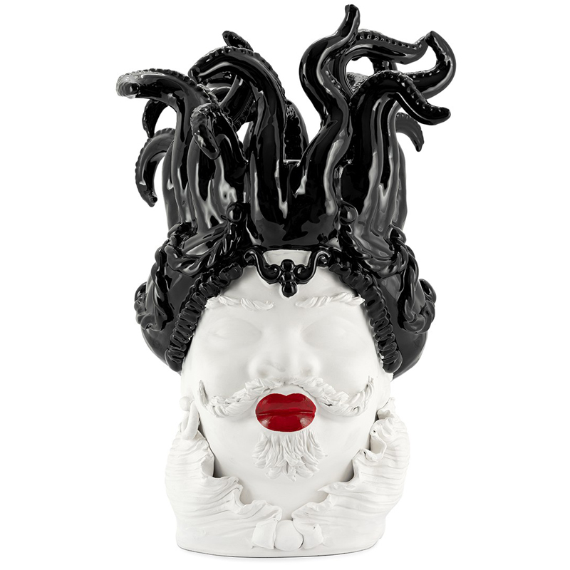 Ваза VASE MORO MAN TENTACLES Белый Черный Красный Ваза VASE MORO MAN TENTACLES Белый Черный Красный в Орле | Loft Concept