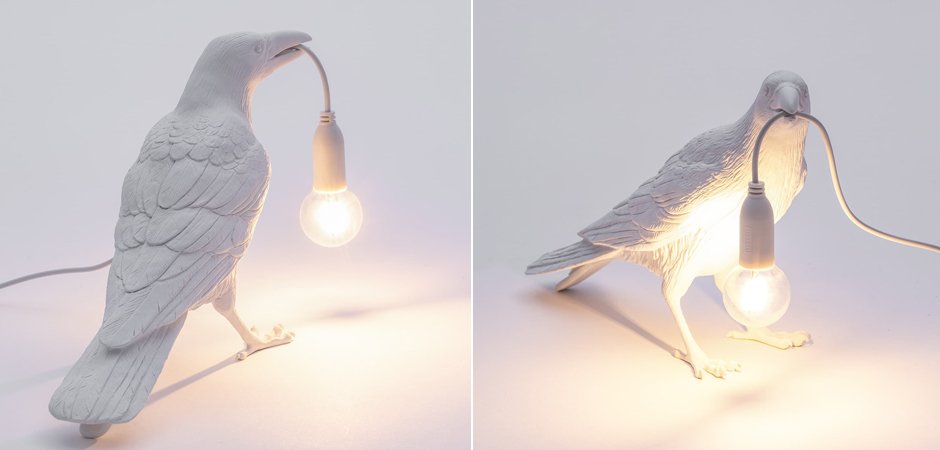 Настольная лампа Seletti Bird Lamp White Waiting Настольная лампа Seletti Bird Lamp White Waiting - Loft-Concept в Орле
