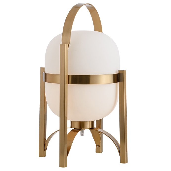 Настольная лампа Brass Stand Латунь Белый Настольная лампа Brass Stand Латунь Белый в Орле | Loft Concept