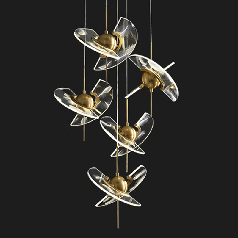 Люстра FLY Chandelier circle Латунь Прозрачный Люстра FLY Chandelier circle Латунь Прозрачный в Орле | Loft Concept