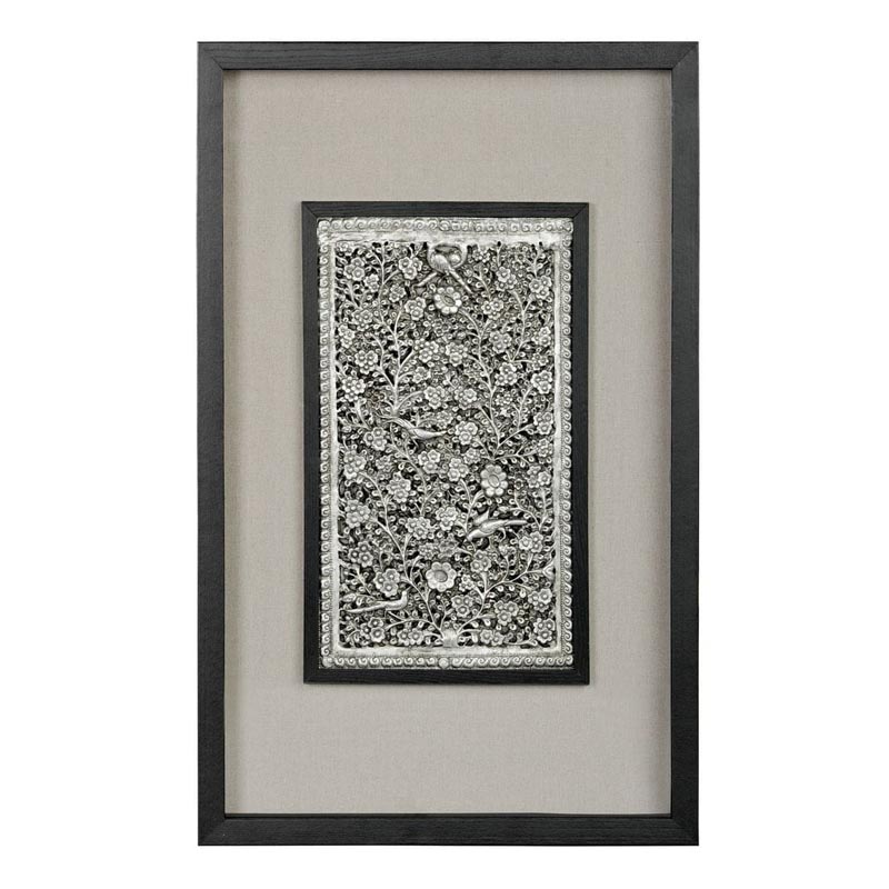 Панно Valene Silver Flowers 80 Черный Серебряный Коричневый Панно Valene Silver Flowers 80 Черный Серебряный Коричневый в Орле | Loft Concept