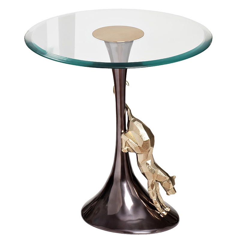 Приставной стол Jaguar Side Table Черный Золотой Приставной стол Jaguar Side Table Черный Золотой в Орле | Loft Concept