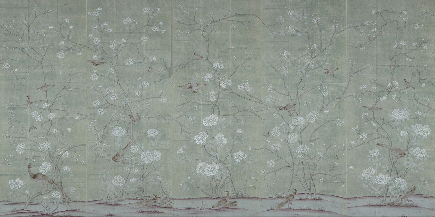 Обои ручной работы Earlham Blue Gray - фото