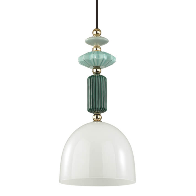 Подвесной светильник Iris hanging lamp green Белое матовое стекло Зеленый Подвесной светильник Iris hanging lamp green Белое матовое стекло Зеленый в Орле | Loft Concept