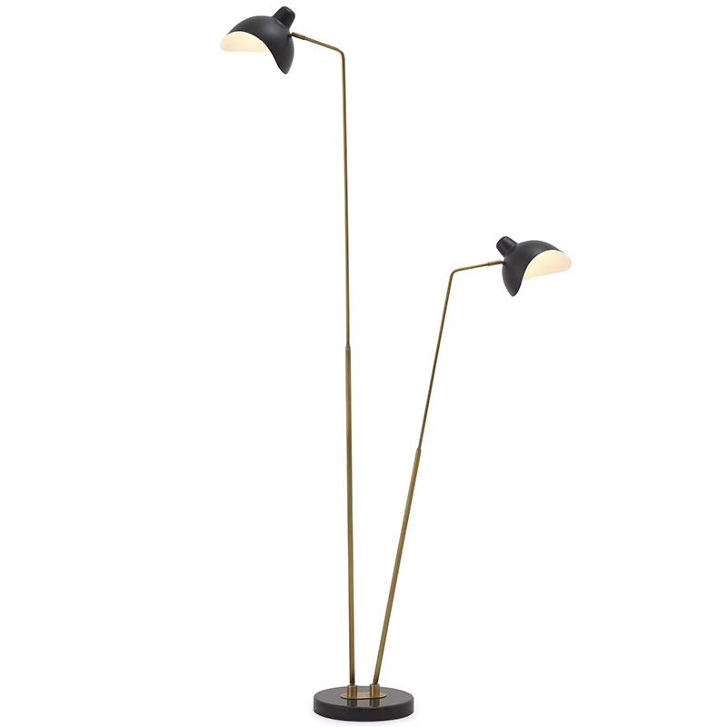 Торшер Eichholtz Floor Lamp Asta Double Черный Черный Мрамор Nero Латунь Торшер Eichholtz Floor Lamp Asta Double Черный Черный Мрамор Nero Латунь в Орле | Loft Concept