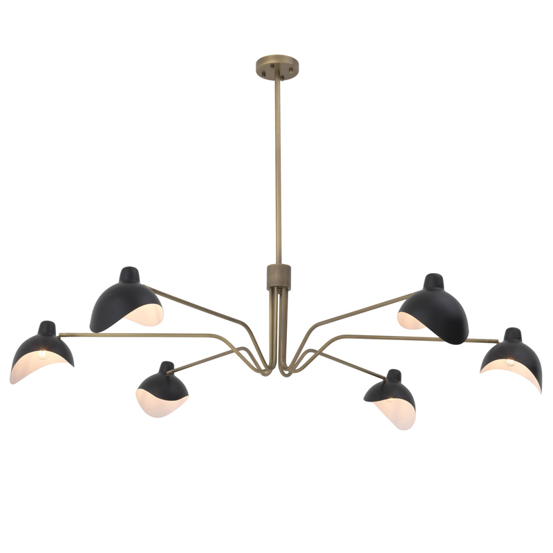 Люстра Eichholtz Chandelier Tyler brass Латунь Античная полированная Черный Люстра Eichholtz Chandelier Tyler brass Латунь Античная полированная Черный в Орле | Loft Concept