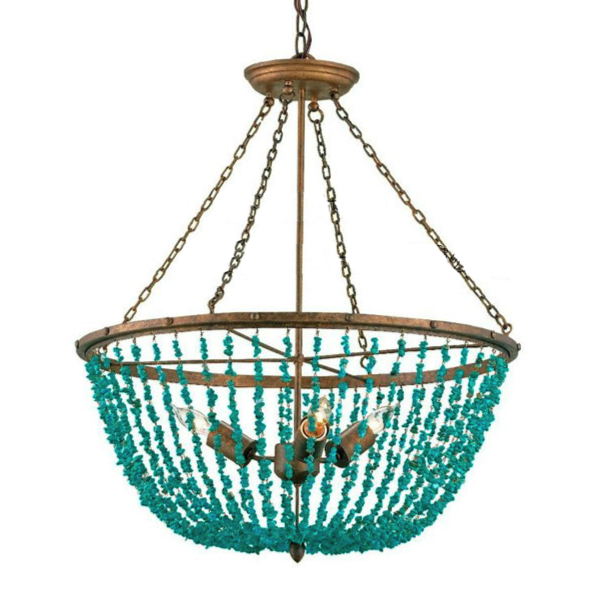 Люстра Turquoise Stone Chandelier Бирюзовый Люстра Turquoise Stone Chandelier Бирюзовый в Орле | Loft Concept