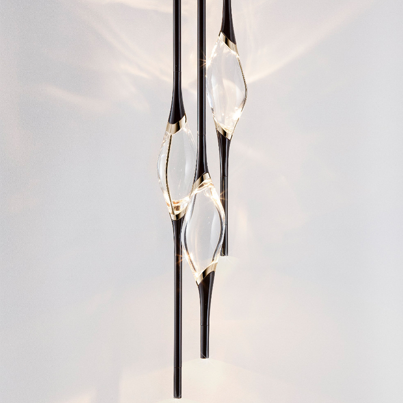 Подвесной светильник 12 Round Chandelier Black Черный Прозрачный Подвесной светильник 12 Round Chandelier Black Черный Прозрачный в Орле | Loft Concept