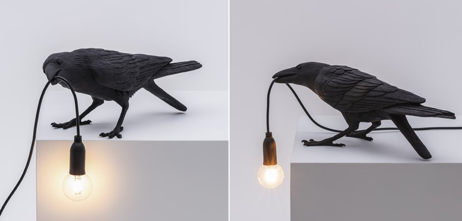 Настольная лампа Seletti Bird Lamp Black Playing Настольная лампа Seletti Bird Lamp Black Playing - Loft-Concept в Орле