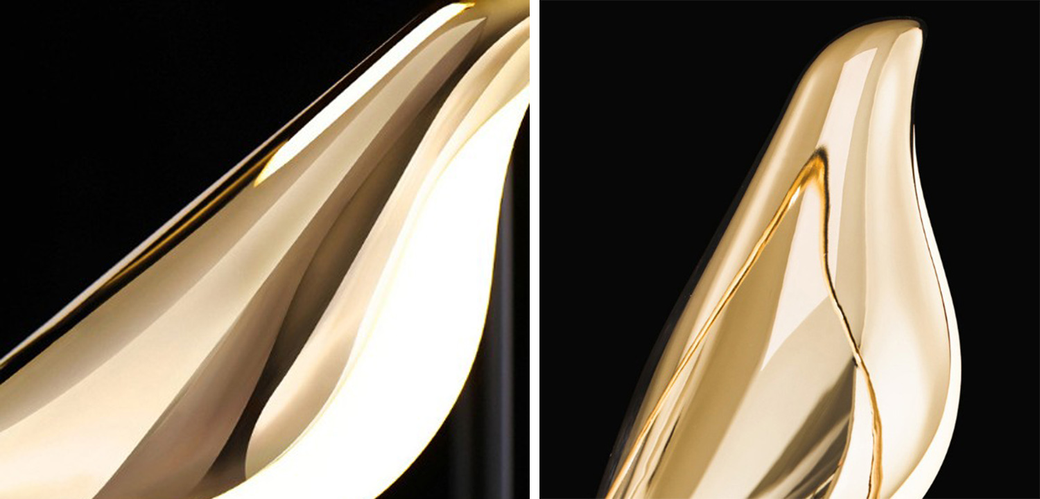 Люстра с золотыми птичками на ветках NOMI Chandelier Six birds on branches - фото