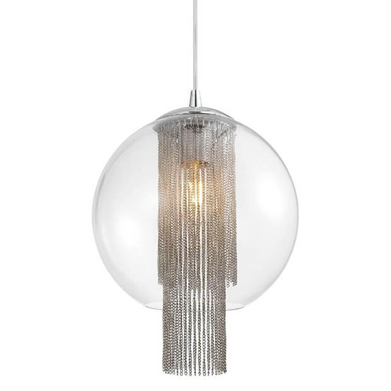 Подвесной светильник Cascade Chains Hanging lamp Прозрачное Стекло Хром Серебряный Подвесной светильник Cascade Chains Hanging lamp Прозрачное Стекло Хром Серебряный в Орле | Loft Concept