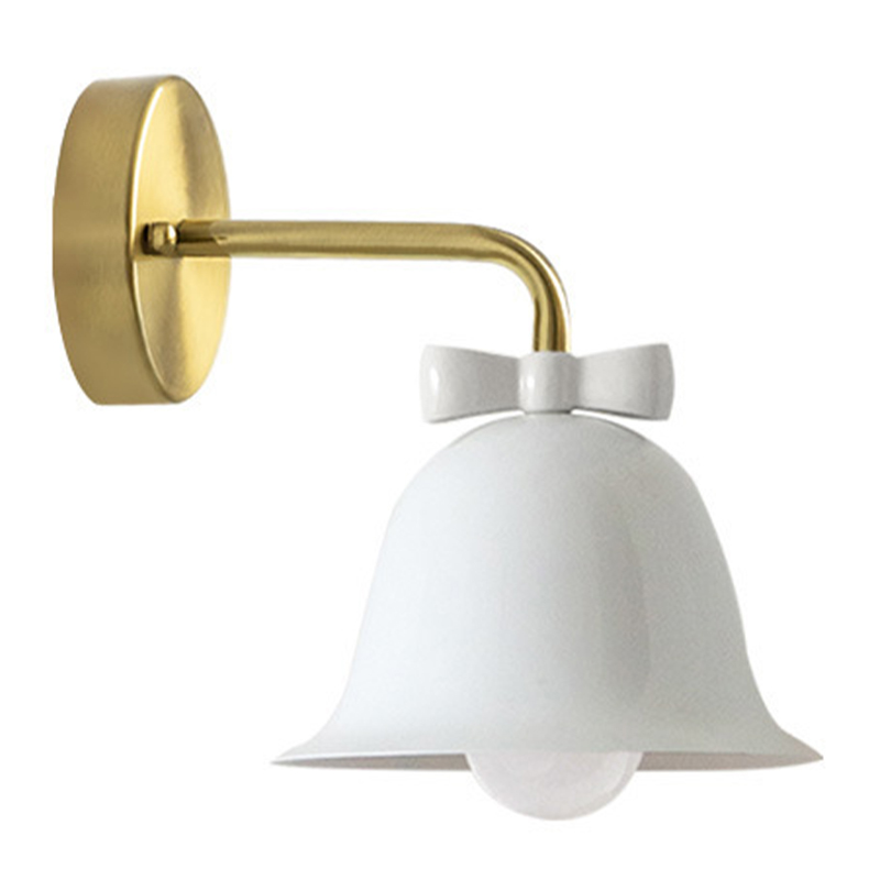 Бра Колокольчик Bell with Bow White Wall Lamp Белый Белый Красный Морская синь Золотой Бра Колокольчик Bell with Bow White Wall Lamp Белый Белый Красный Морская синь Золотой в Орле | Loft Concept