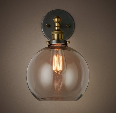 Бра Loft Clear Glass Sphere Cloche Прозрачный Белый Черный Бра Loft Clear Glass Sphere Cloche Прозрачный Белый Черный в Орле | Loft Concept