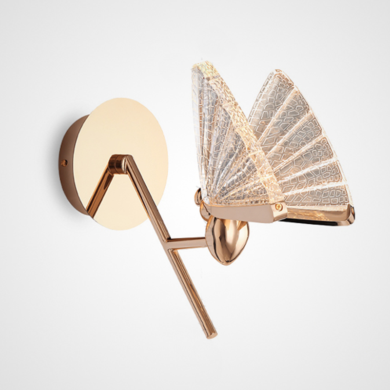 Бра Butterfly Long Wall Lamp A Глянцевое золото Прозрачный в Орле | Loft Concept 