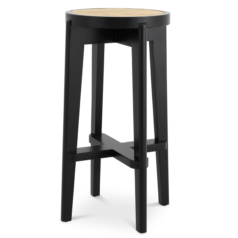 Барный стул Eichholtz Bar Stool Dareau black Бежевый Черный в Орле | Loft Concept 