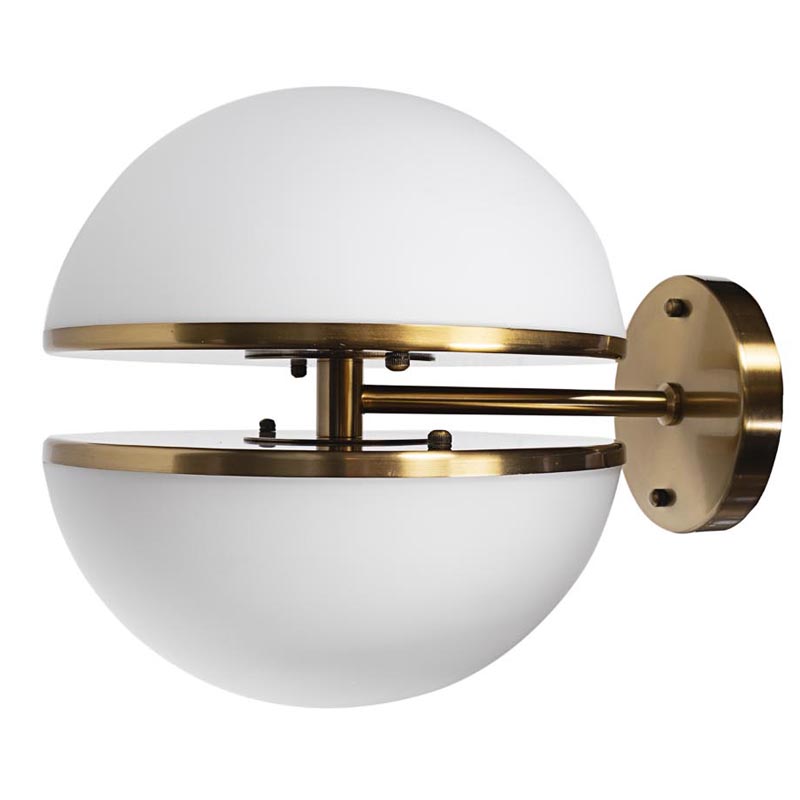 Бра Sphere Sconce Белое матовое стекло Латунь Бра Sphere Sconce Белое матовое стекло Латунь в Орле | Loft Concept