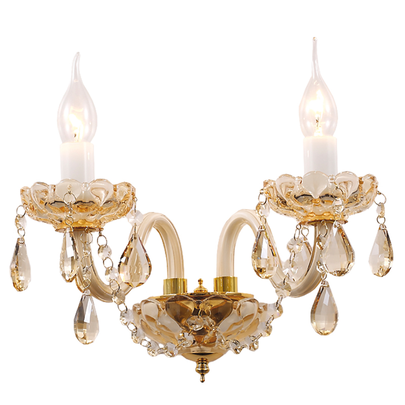 Бра Marcelon Sconce Double Глянцевое золото Золотой Шампань Бра Marcelon Sconce Double Глянцевое золото Золотой Шампань в Орле | Loft Concept