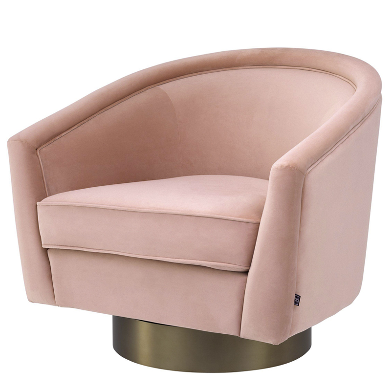 Кресло Eichholtz Swivel Chair Catene nude Розовый пастельный матовое золото Кресло Eichholtz Swivel Chair Catene nude Розовый пастельный матовое золото в Орле | Loft Concept