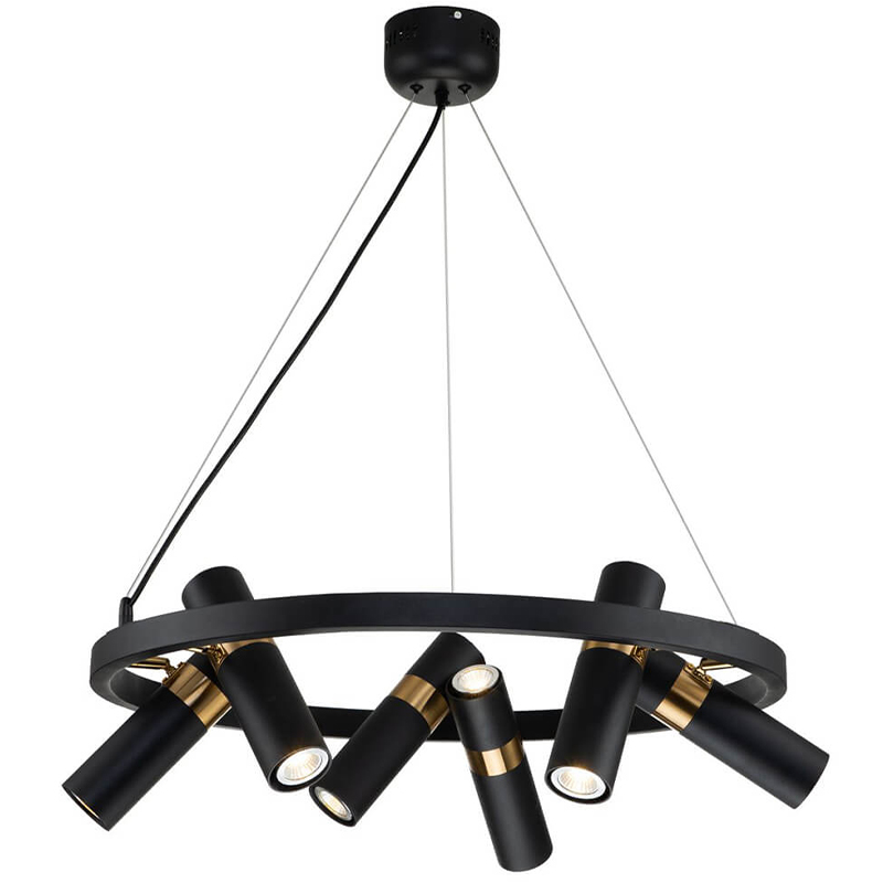 Люстра Rickon Chandelier Spot 12 Черный Золотой Люстра Rickon Chandelier Spot 12 Черный Золотой в Орле | Loft Concept