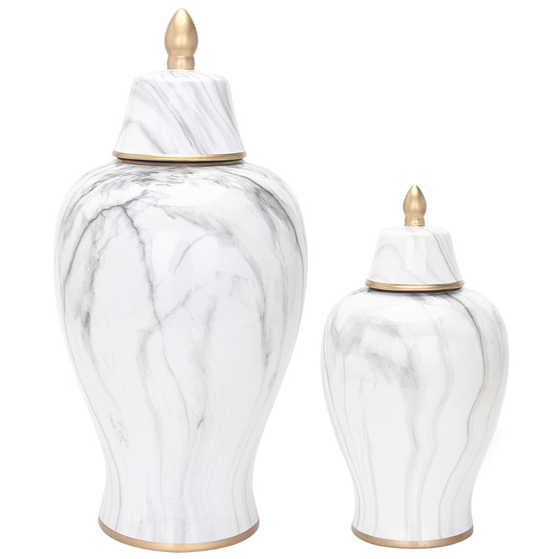 Ваза с крышкой White Marble Gold Vase Белый Мрамор Bianco Белый Серый Золотой Ваза с крышкой White Marble Gold Vase Белый Мрамор Bianco Белый Серый Золотой в Орле | Loft Concept