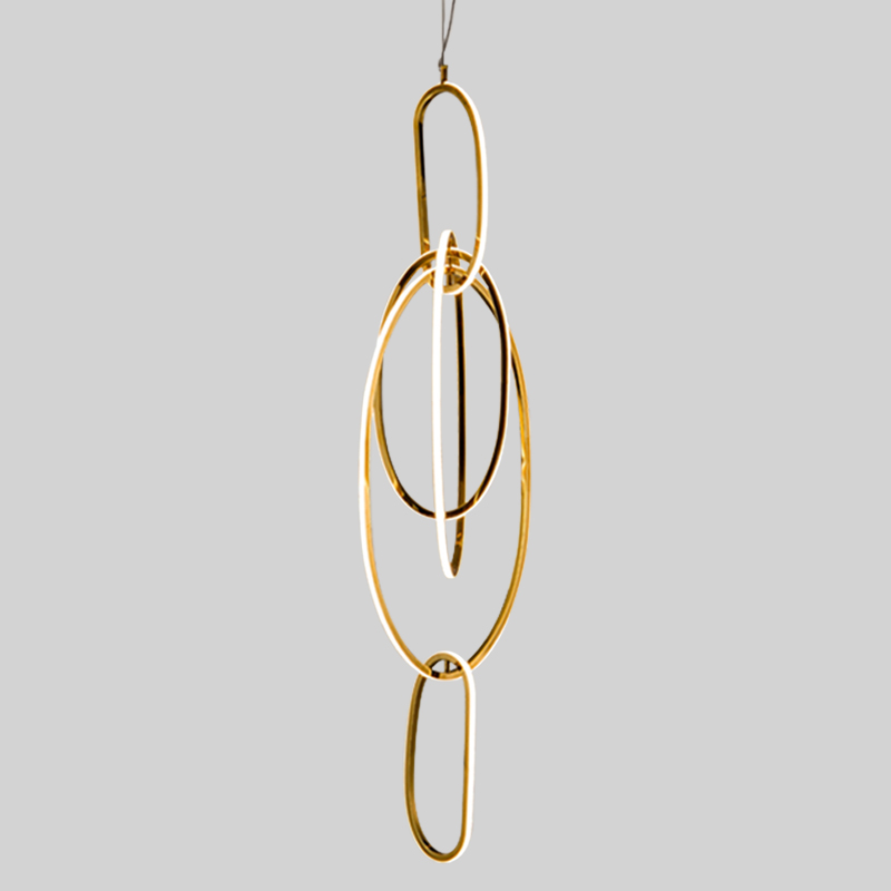 Люстра Vertical Gold Oval Rings Chandelier Золотой Люстра Vertical Gold Oval Rings Chandelier Золотой в Орле | Loft Concept
