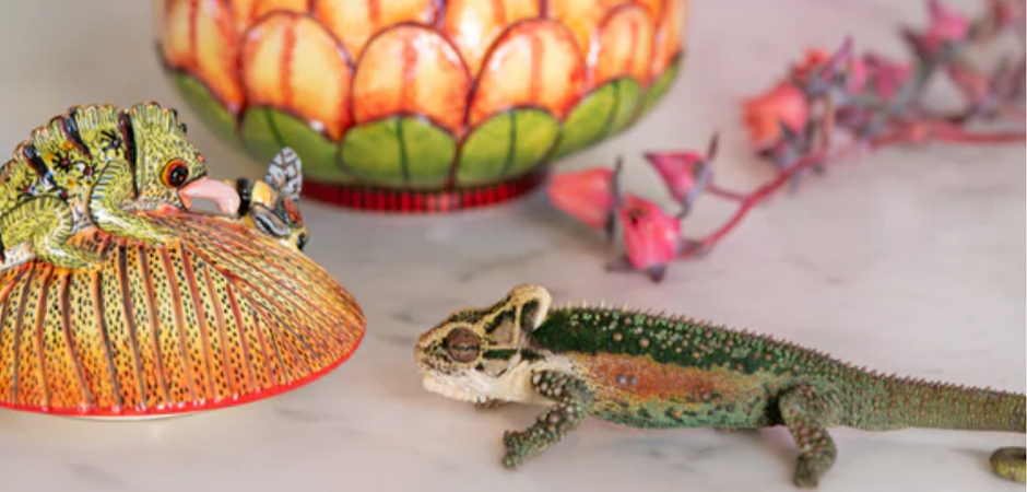 Шкатулка Хамелеон Chameleon on Floral Box Шкатулка Хамелеон Chameleon on Floral Box - Loft-Concept в Орле