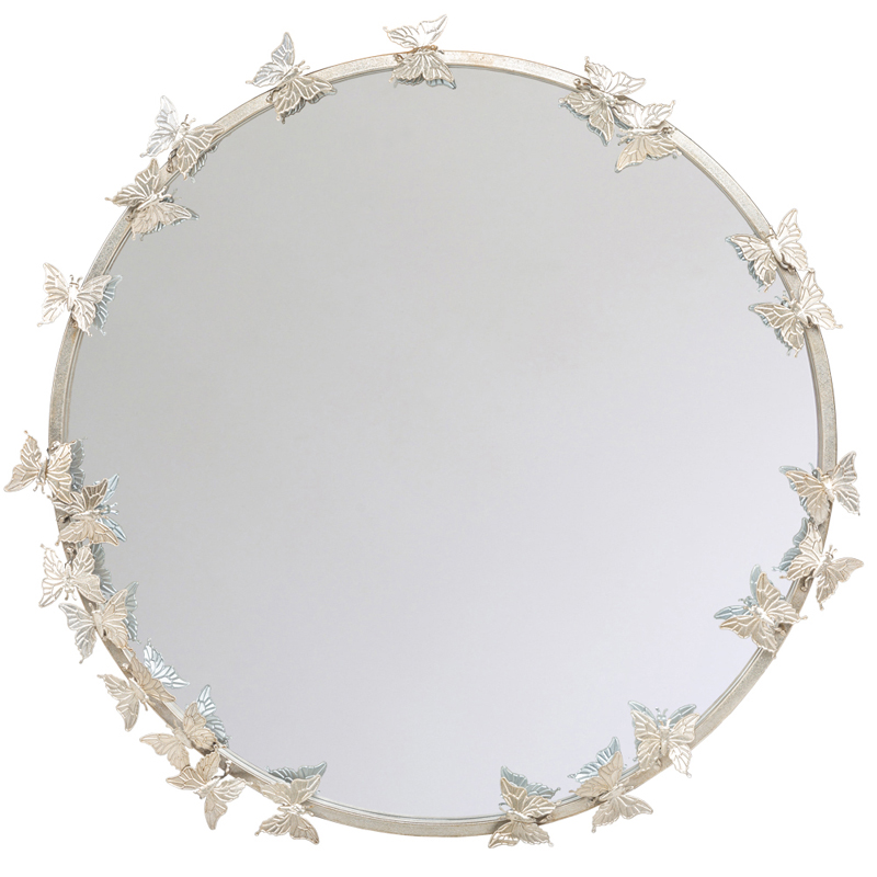 Зеркало Butterflies Circle Silver Mirror Зеркало Butterflies Circle Silver Mirror в Орле | Loft Concept
