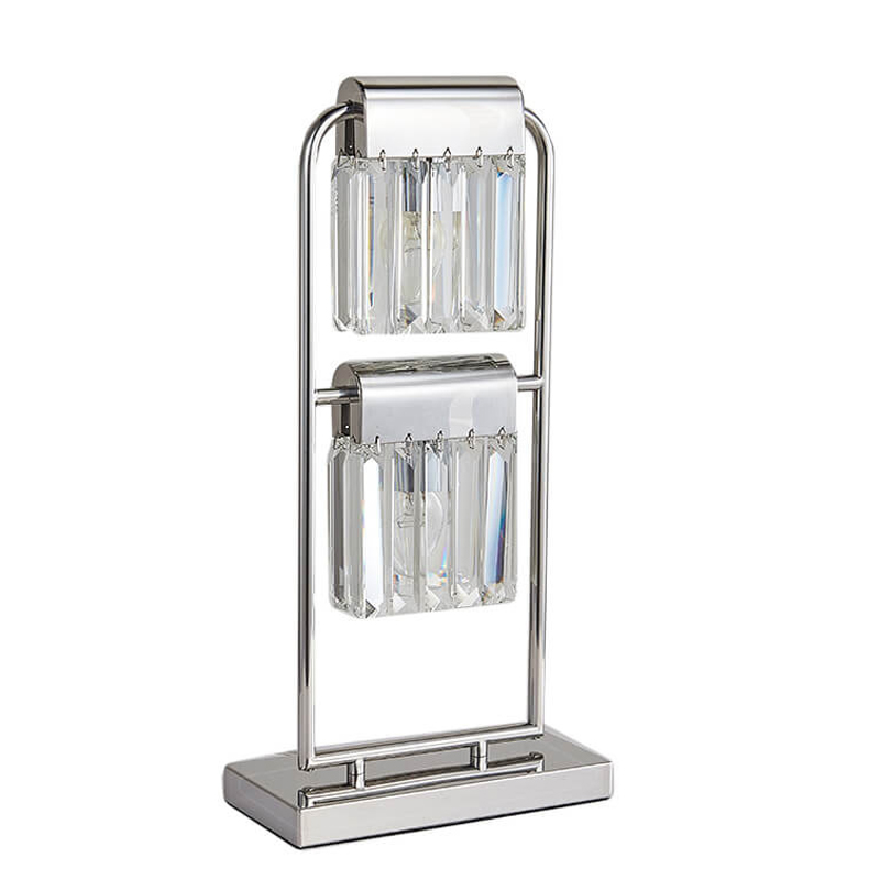 Настольная лампа Crystal Pendants chrome 2 Хром Прозрачное Стекло Настольная лампа Crystal Pendants chrome 2 Хром Прозрачное Стекло в Орле | Loft Concept