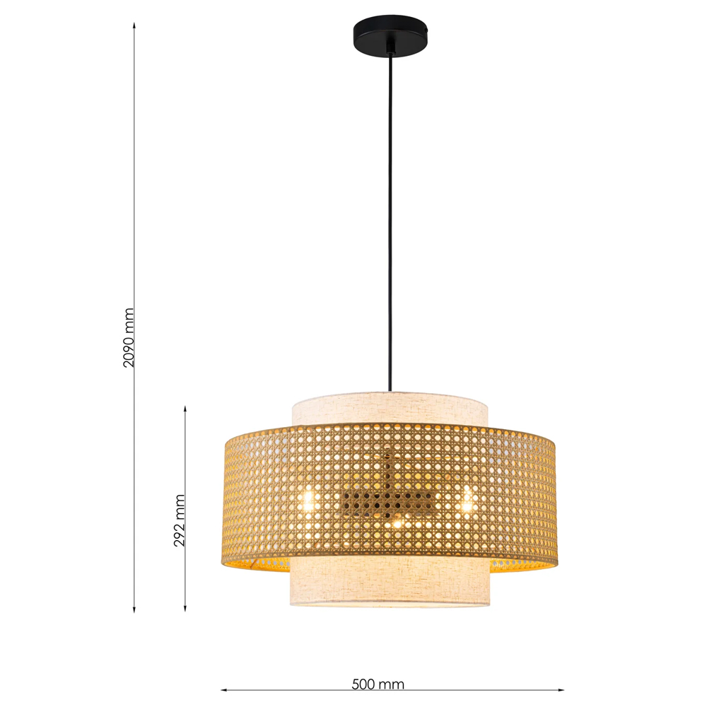 Подвесной светильник с декоративным поясом из плетеного бамбука Biuloggicu в Орле