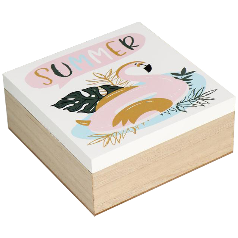 Шкатулка Flamingo Summer Box Белый Бежевый Древесина Мульти Шкатулка Flamingo Summer Box Белый Бежевый Древесина Мульти в Орле | Loft Concept