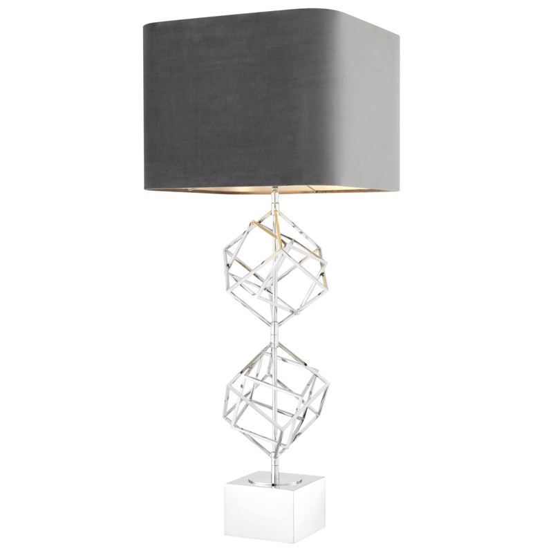 Настольная лампа Eichholtz Table Lamp Matrix Nickel Никель Серый Настольная лампа Eichholtz Table Lamp Matrix Nickel Никель Серый в Орле | Loft Concept