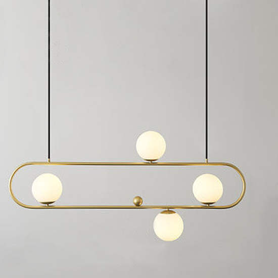 Люстра Horizontal Balls Balance Brass 4 Латунь Белый Люстра Horizontal Balls Balance Brass 4 Латунь Белый в Орле | Loft Concept