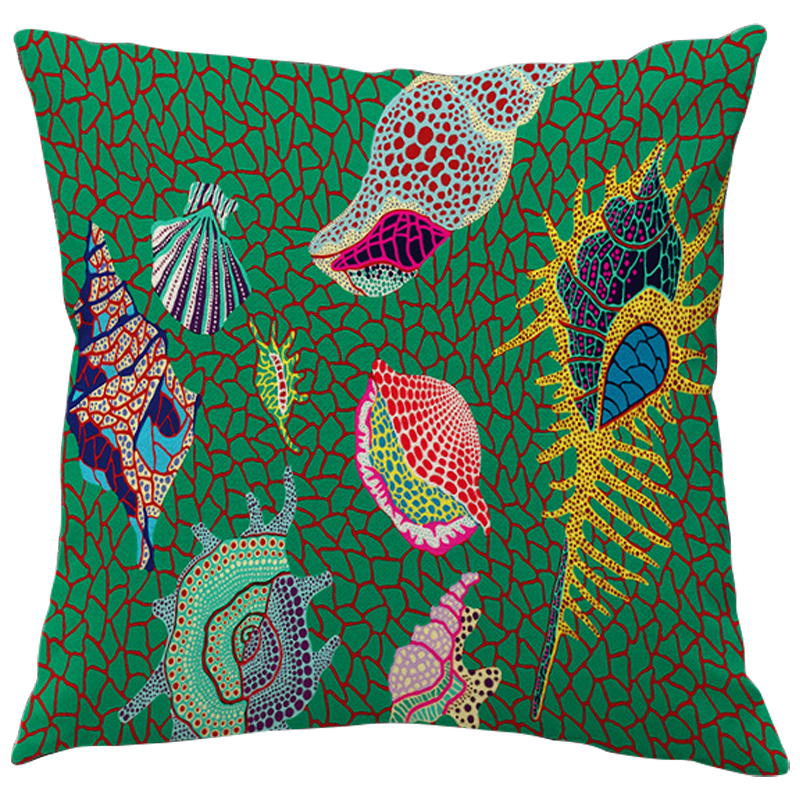 Декоративная подушка Yayoi Kusama Shell Green Зеленый Мульти Декоративная подушка Yayoi Kusama Shell Green Зеленый Мульти в Орле | Loft Concept