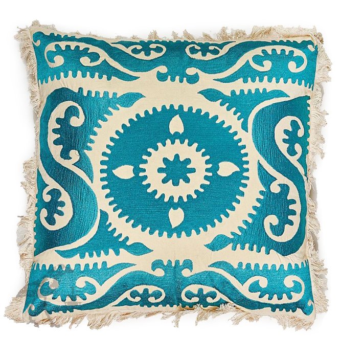 Подушка Turquoise Ornament Бирюзовый Белый Подушка Turquoise Ornament Бирюзовый Белый в Орле | Loft Concept
