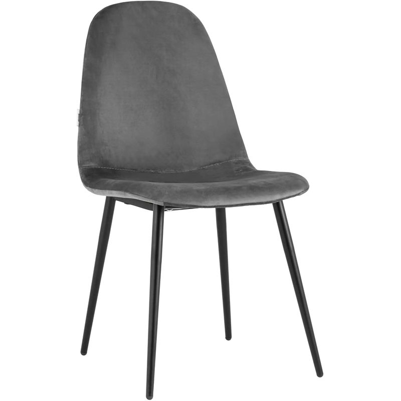 Стул Archie Chair Черные ножки Темно-Серый Велюр Серый Черный Стул Archie Chair Черные ножки Темно-Серый Велюр Серый Черный в Орле | Loft Concept