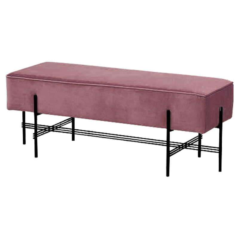 Банкетка розовая велюровая Sanjay Velour Banquet Pink Дымчатая Роза Черный Банкетка розовая велюровая Sanjay Velour Banquet Pink Дымчатая Роза Черный в Орле | Loft Concept
